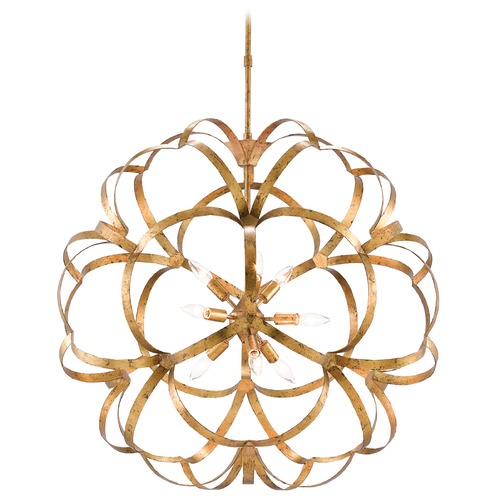 Currey and Company Lighting Sappho Chandelier in New Gold Leaf by Currey & Company 9000-0259
