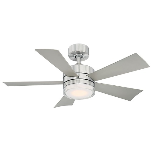 Modern Forms by WAC Lighting Wynd 42-Inch LED Outdoor Fan in Stainless Steel 3500K by Modern Forms FR-W1801-42L-35-SS