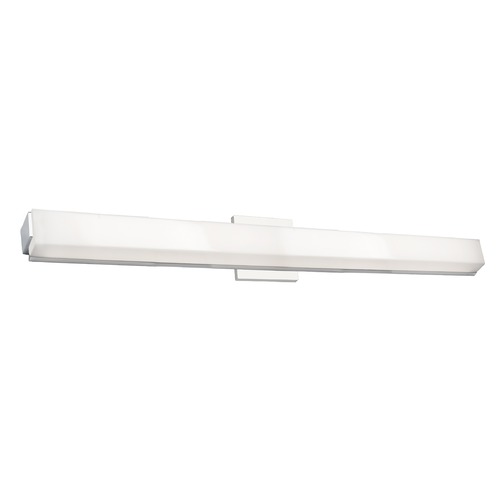 Modern Chrome LED Bathroom Light with White Shade 3000K 2400LM by Kuzco Lighting