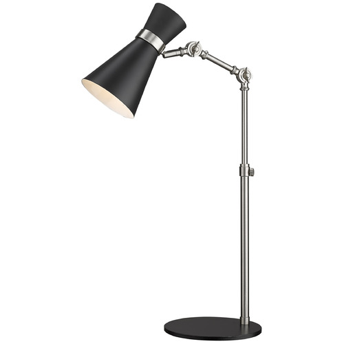 Soriano Matte Black & Brushed Nickel Swing Arm Lamp by Z-Lite