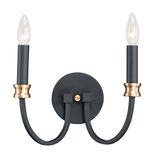Maxim Lighting Charlton Black & Antique Brass Sconce