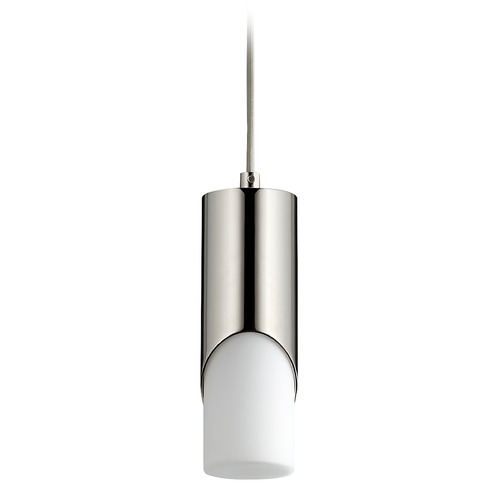 Ellipse 9-Inch LED Glass Pendant in Polished Nickel by Oxygen Lighting