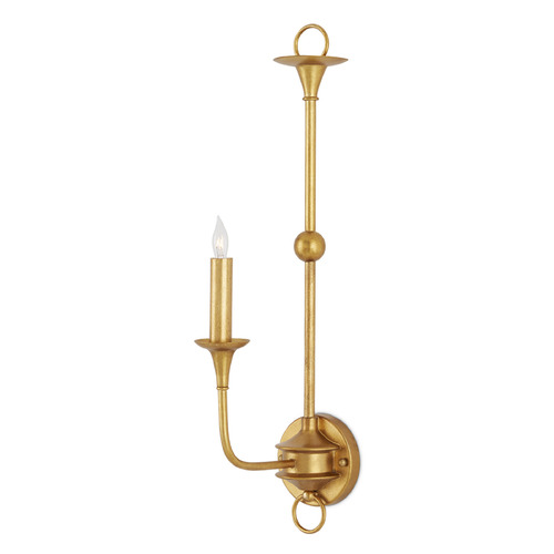 Currey and Company Nottaway Contemporary Gold Leaf Sconce