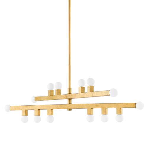 Mitzi by Hudson Valley Sutter Chandelier in Vintage Gold Leaf by Mitzi by Hudson Valley H823914-VGL