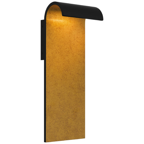 Quoizel Lighting Lunar Matte Black & Gold LED Outdoor Wall Light