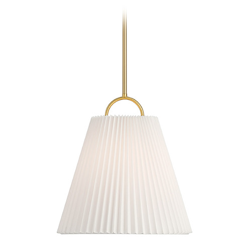 Meridian Natural Brass Pendant Light with Conical Shade