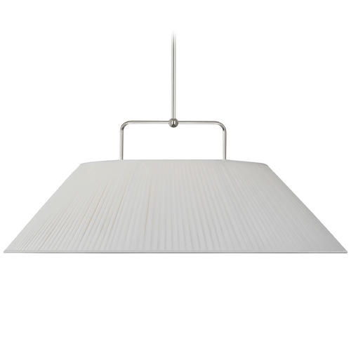 Visual Comfort Signature Collection Serrato Polished Nickel LED Pendant Light with Empire Shade