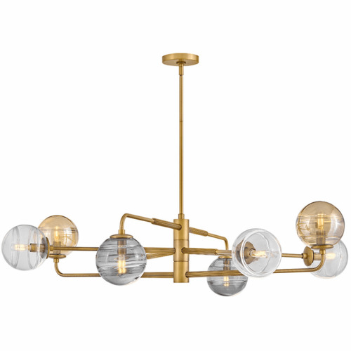 Oberon Large Adjustable Chandelier in Brass by Fredrick Ramond