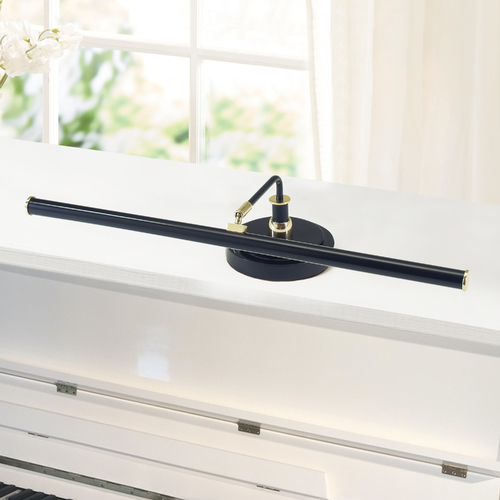 Upright LED Piano Lamp in Black & Brass by House of Troy Lighting