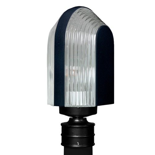 Ribbed Glass Post Light Black Costaluz by Besa Lighting