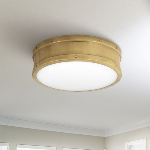 Ahoy Weathered Brass LED Flush by Quoizel Lighting
