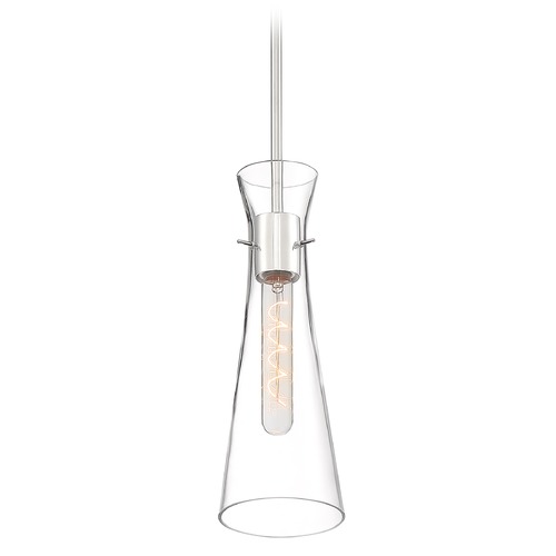 Satco Lighting Bahari Polished Nickel Pendant with Conical Shade by Satco Lighting 60/6868