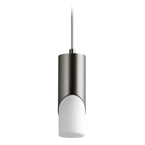 Ellipse 9-Inch LED Glass Pendant in Satin Nickel by Oxygen Lighting