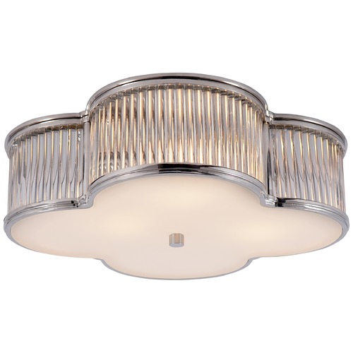 Alexa Hampton Basil Large Flush Mount in Nickel by Visual Comfort Signature