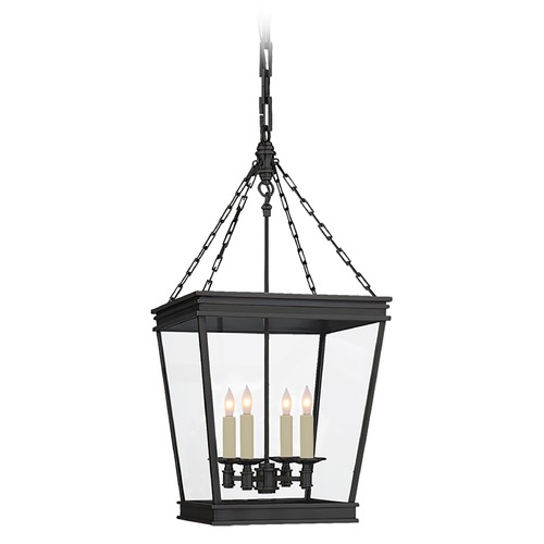 Visual Comfort Signature Collection Chapman & Myers Launceton Square Lantern in Bronze by Visual Comfort Signature CHC5610BZCG