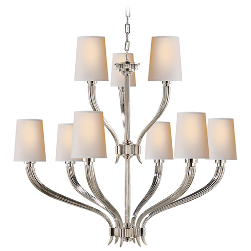 Visual Comfort Signature Collection E.F. Chapman Ruhlmann Chandelier in Polished Nickel by Visual Comfort Signature CHC2465PNNP