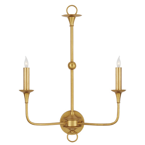Currey and Company Lighting Currey and Company Nottaway Contemporary Gold Leaf Sconce 5000-0214