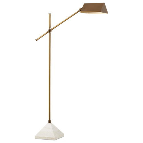 Currey and Company Lighting Currey and Company Repertoire Antique Brass / White LED Swing Arm Lamp 8000-0134