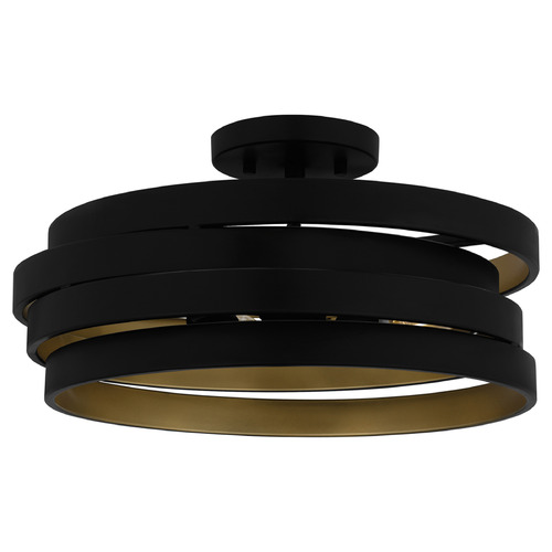 Quoizel Lighting Berner Matte Black Semi-Flushmount Light