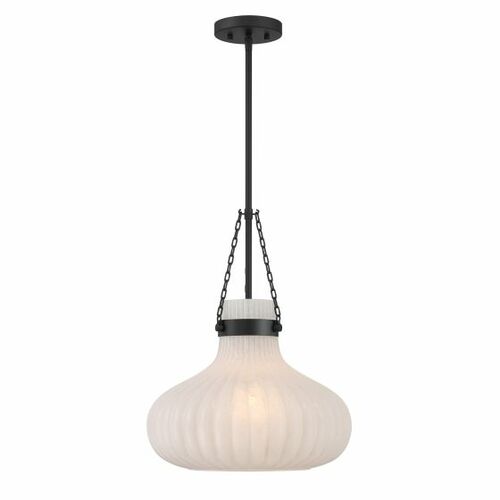 15-Inch Wide Pendant in Matte Black by Meridian