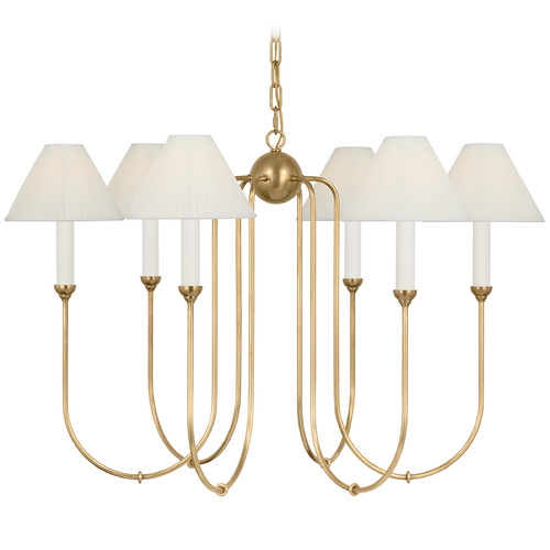 Visual Comfort Signature Collection Amber Lewis Ingela Hand-Rubbed Antique Brass LED Chandelier