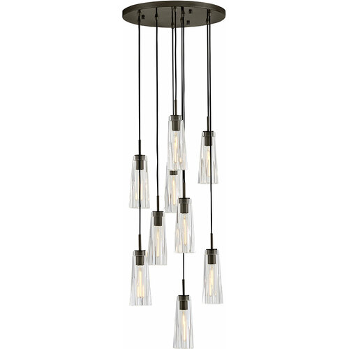 Cosette Adjustable Multi-Light Pendant in Black by Fredrick Ramond