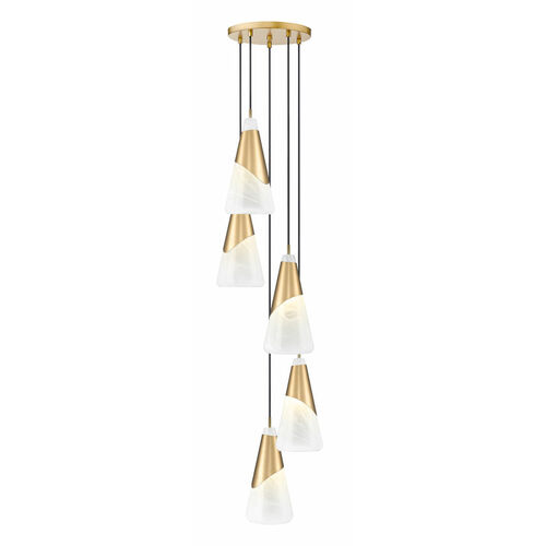 Z-Lite Aimie Modern Gold Multi-Light Pendant with Conical Shade