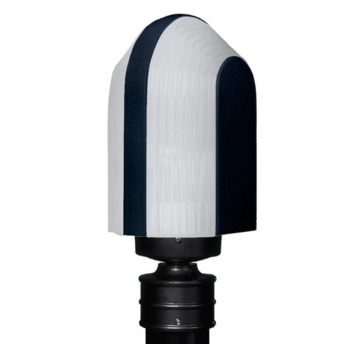 Frosted Ribbed Glass Post Light Black Costaluz by Besa Lighting