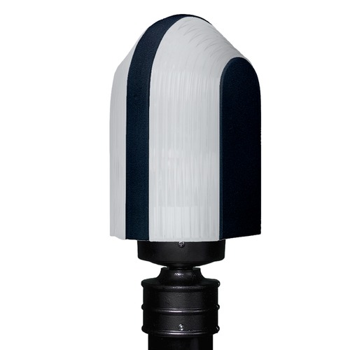 Besa Lighting Frosted Ribbed Glass Post Light Black Costaluz by Besa Lighting 313957-POST-FR