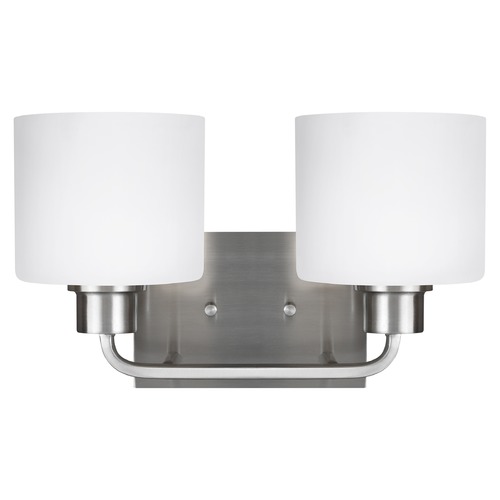 Canfield Brushed Nickel Bathroom Light by Generation Lighting