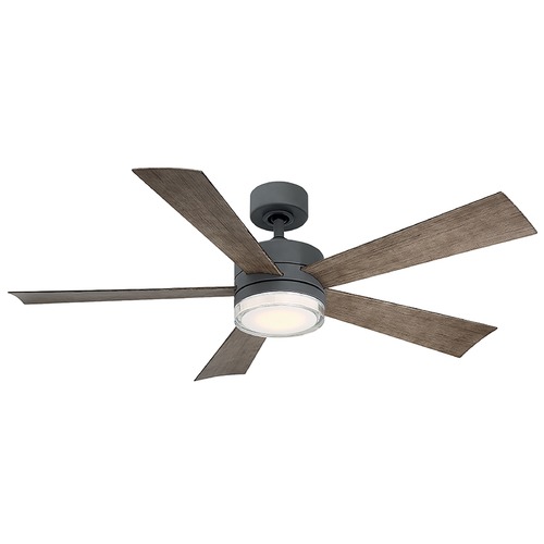 Modern Forms by WAC Lighting Modern Forms Wynd Graphite LED Ceiling Fan with Light FR-W1801-52L35GHWG