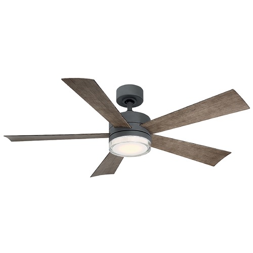 Modern Forms by WAC Lighting Wynd 52-Inch LED Outdoor Fan in Graphite 3500K by Modern Forms FR-W1801-52L35GHWG