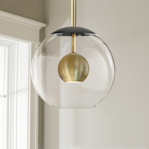 ET2 Lighting Nucleus 9-Inch LED Mini Pendant in Black & Brass by ET2 Lighting E25153-BKNAB