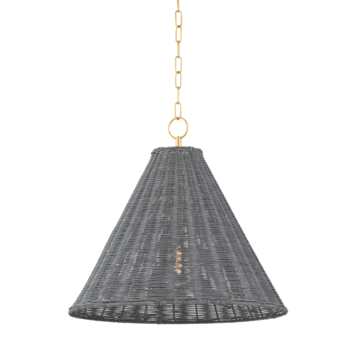 Destiny Wicker Pendant in Aged Brass by Mitzi by Hudson Valley