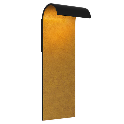 Quoizel Lighting Lunar Matte Black & Gold LED Outdoor Wall Light