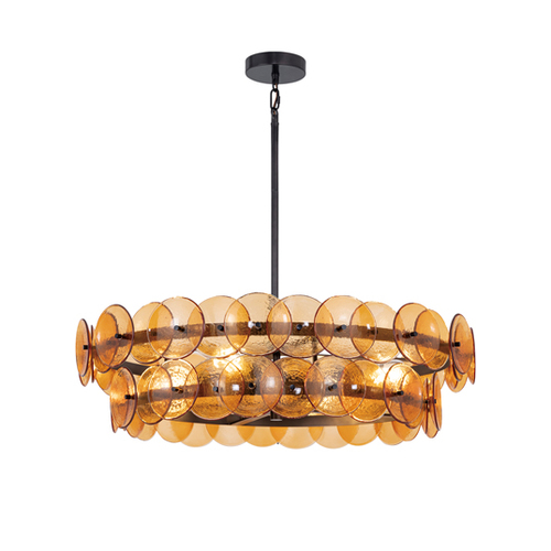 Loren 30-Inch Chandelier in Gunmetal with Amber by Maxim Lighting