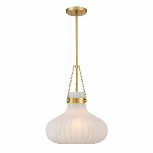 Meridian 15-Inch Wide Pendant in Natural Brass by Meridian M7046NB
