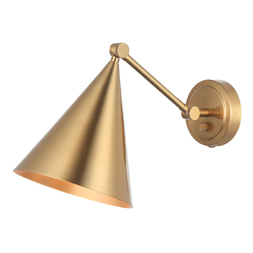 Matteo Lighting Pearson Aged Gold Brass Swing Arm Lamp