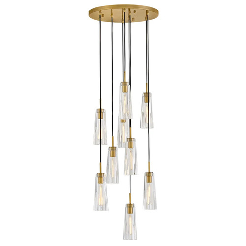 Fredrick Ramond Cosette Adjustable Multi-Light Pendant in Brass by Fredrick Ramond FR31104HBR-CL