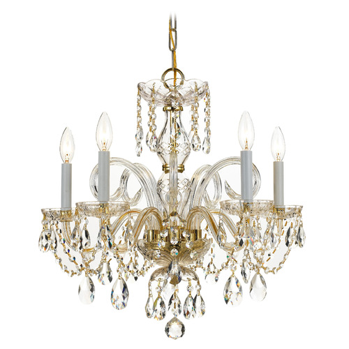 Crystorama Lighting Traditional Crystal Polished Brass Crystal Chandelier