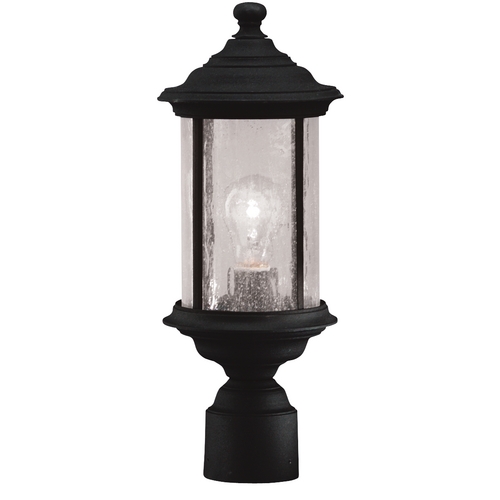 Dolan Designs Lighting Seeded Glass Outdoor Post Light Black 16-1/2-Inch Dolan Designs 916-50