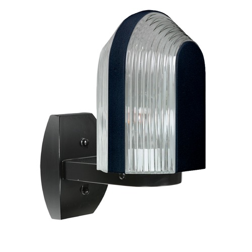 Besa Lighting Ribbed Glass Outdoor Wall Light Black Costaluz by Besa Lighting 313957-WALL