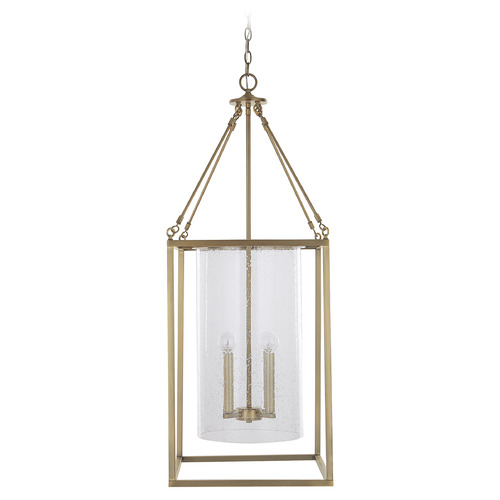 Capital Lighting Cooper 4-Light Foyer Lantern in Aged Brass by Capital Lighting 532841AD
