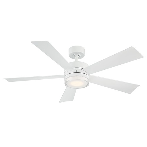 Modern Forms by WAC Lighting Wynd 52-Inch LED Outdoor Fan in Matte White 3500K by Modern Forms FR-W1801-52L-35-MW