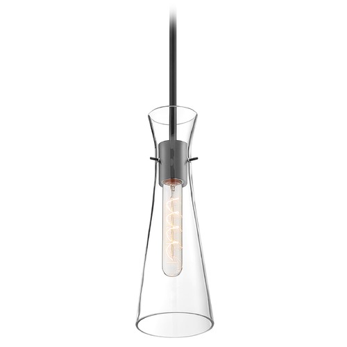 Bahari Black Pendant with Conical Shade by Satco Lighting
