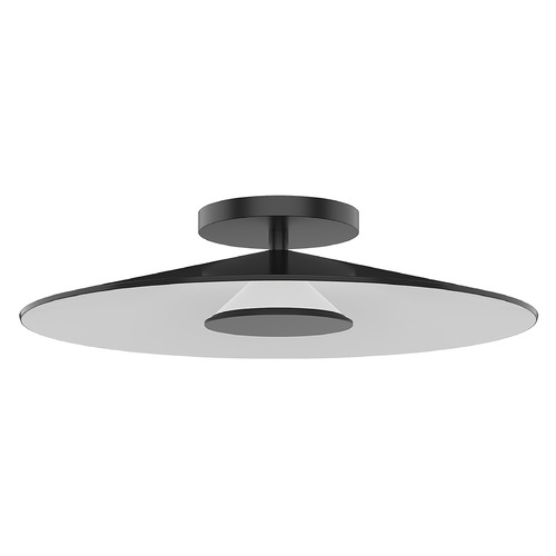 Cruz 15-Inch LED Semi-Flush Mount in Black with White Interior by Kuzco Lighting