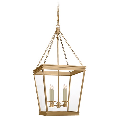 Visual Comfort Signature Collection Chapman & Myers Launceton Square Lantern in Brass by Visual Comfort Signature CHC5611ABCG