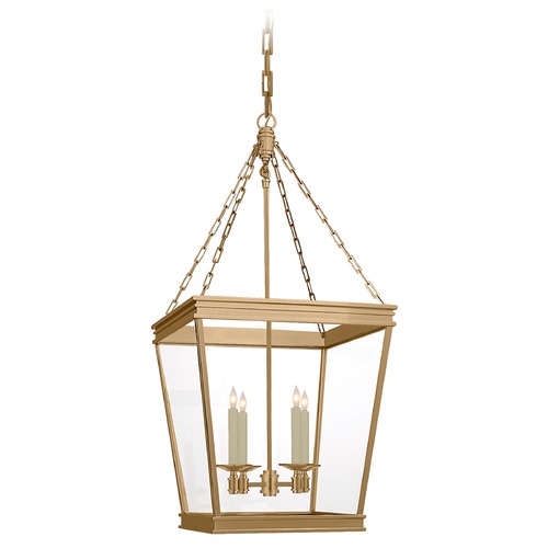 Chapman & Myers Launceton Square Lantern in Brass by Visual Comfort Signature