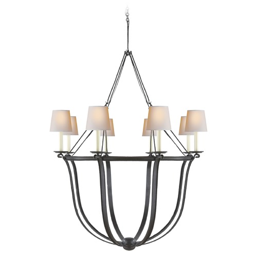 Visual Comfort Signature Collection E.F. Chapman Lancaster Chandelier in Aged Iron by Visual Comfort Signature CHC1577AINP