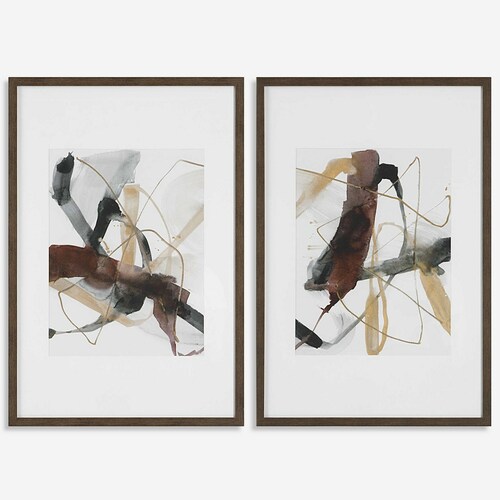 Burgundy Interjection Frame Prints Set of 2 by Uttermost Lighting